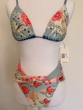 Agua Bendita Bikini Set NWT Medium Lolita Nacar Top + Lily Nacar Bottom